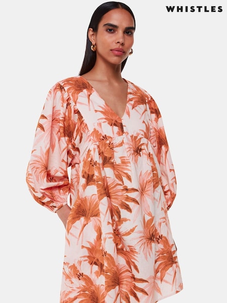 Whistles Honolulu Print Gia Cotton/Linen Mix Dress (E60700) | 533 LEI