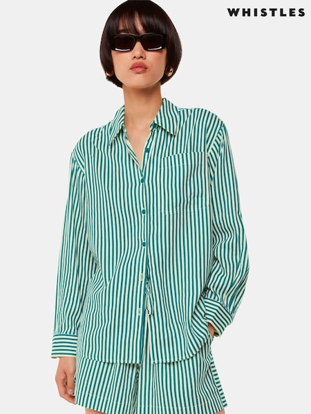 Whistles Green Seaside Stripe Shirt (E60706) | €46