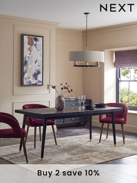 Black Wood Effect Lloyd 6 to 10 Seater Extendable Dining Table (E60710) | €1,225