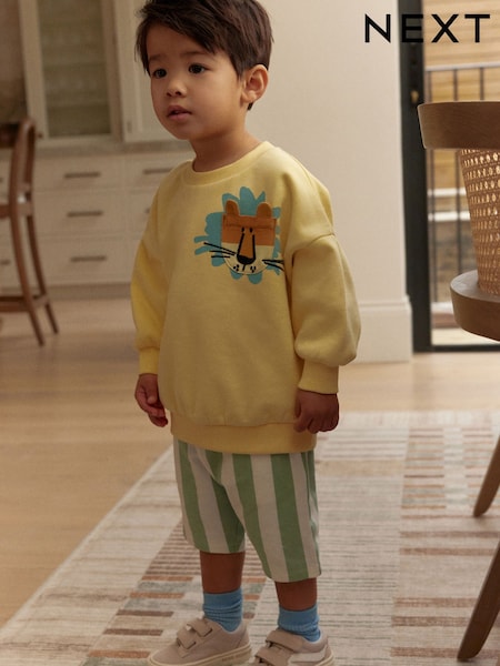 Yellow Sweatshirt and Shorts Set (3mths-8yrs) (E60720) | R$ 135 - R$ 175