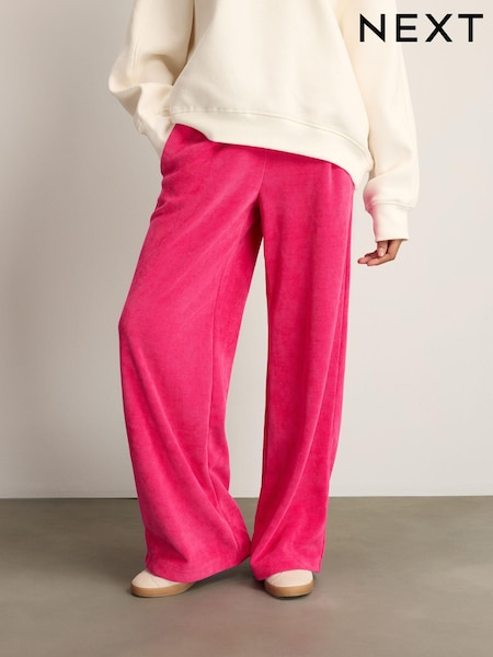Bright Pink Pull On Wide Leg Corduroy Trousers (E60740) | €16