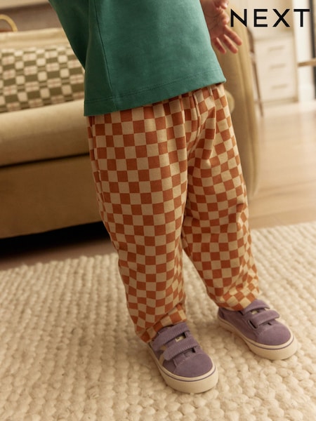 Rust Brown 100% Cotton Patterned Jersey Joggers (3mths-7yrs) (E60745) | R$ 100 - R$ 120