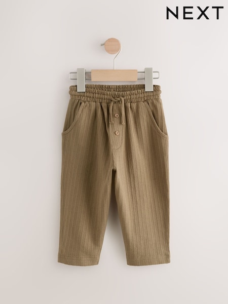 חום בהיר - Textured Jersey 100% Cotton Joggers (3mths-7yrs) (E60747) | ‏29‏₪ - ‏38‏ ₪