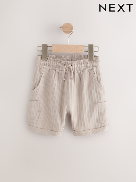 Ecru Off White Lightweight Textured Jersey Shorts (3mths-7yrs) (E60783) | €9 - €12