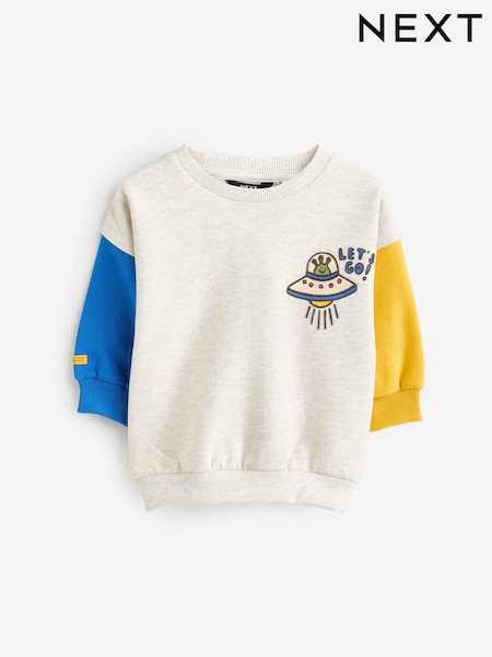 Grey Crew Neck Sweatshirt (3mths-7yrs) (E60824) | R$ 110 - R$ 125