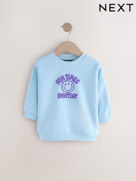 Sininen - Painettu Pyöreä kaula-aukko Cotton Collegepaita (3kk-7v.) (E60829) | €12 - €16