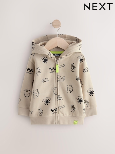 Сірий - 100% Cotton All Over принт Zip Through худі (3міс.-7р.) (E60832) | 556 грн - 638 грн