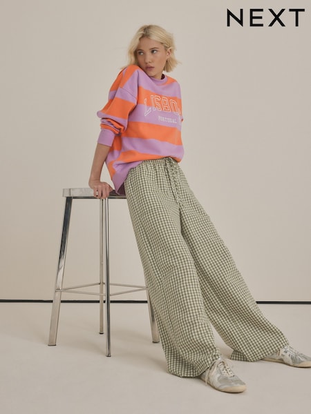Verde - Pull On Carouri Gingham Pantaloni (E60970) | 160 LEI