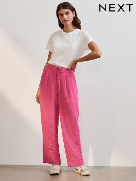 Bright Pink Barrel Leg Crepe Trousers (E61044) | €20