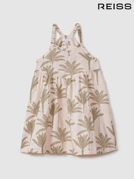 Reiss Neutral Klemee 13-14 yrs Linen-Cotton Tropical Dress (E61089) | 551 QAR