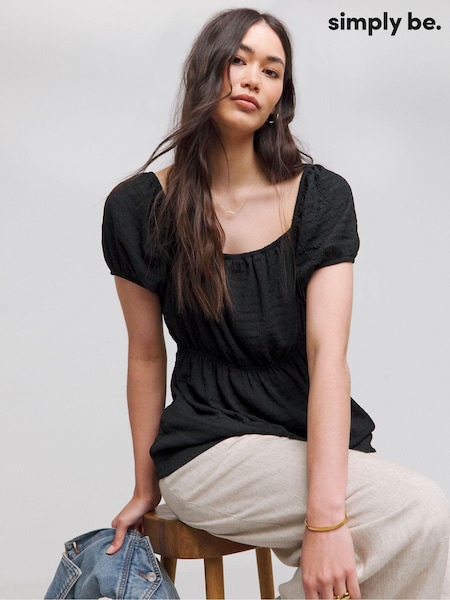 Simply Be Short Sleeve Textured Top (E61182) | 16 €