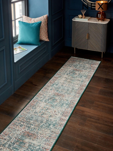 Teal Blue Washable Emporium Oriental Runner (E61185) | SGD 76 - SGD 109