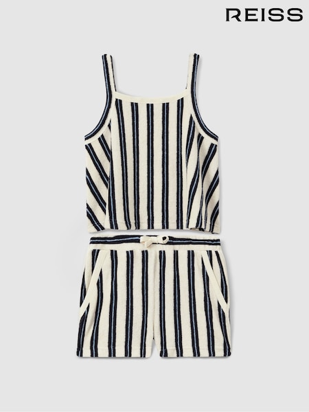 Reiss Navy June 13-14 yrs Towelling Vest Top and Shorts Set (E61236) | €73