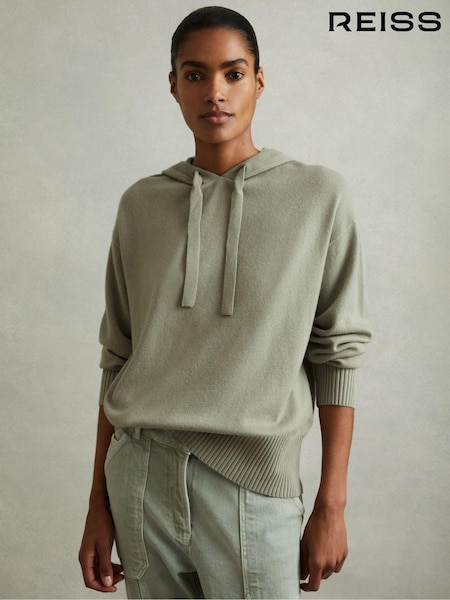 Reiss Sage Sammie Wool Blend Drawstring Hoodie with Cashmere (E61273) | €70