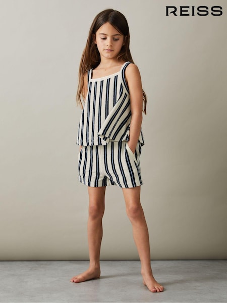 Reiss Navy June 4-9 yrs Towelling Vest Top and Shorts Set (E61274) | €61