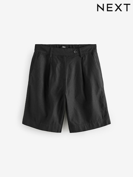 Negro - Linen Rich City Knee Shorts (E61281) | 34 €