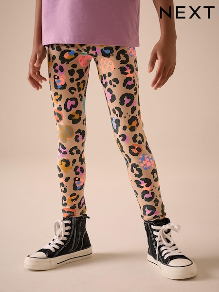 Bright Neutral Animal Print Leggings (3-16yrs) (E61316) | €8 - €15
