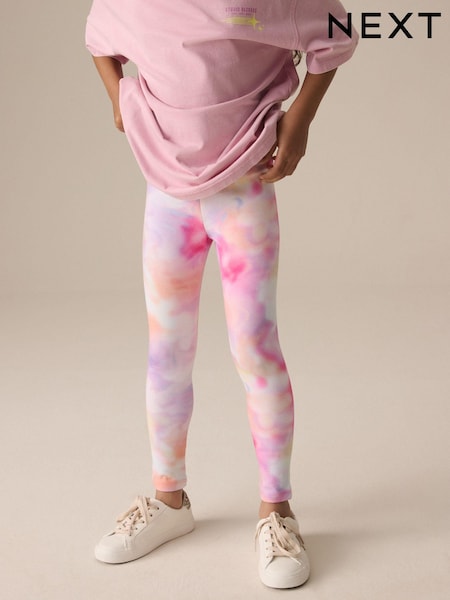 Pink Rainbow Swirl Printed Leggings (3-16yrs) (E61322) | €7 - €14