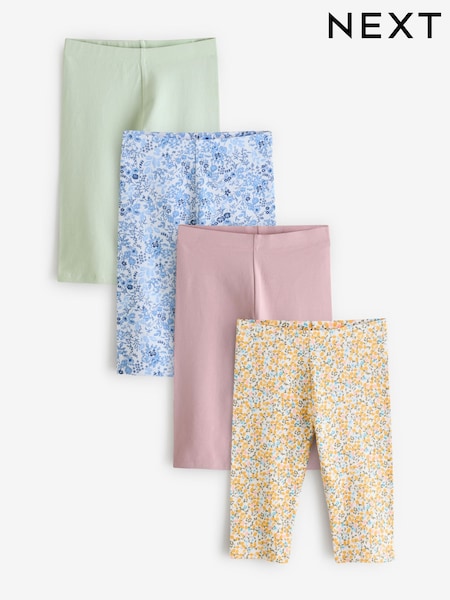 Pink/Blue/Floral 4 Pack Cropped Leggings (3-16yrs) (E61334) | €19 - €28