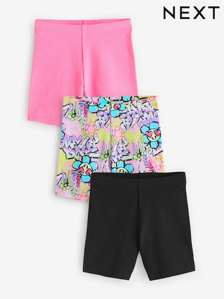 Rosa/Graffiti/Schwarz - Cycle Shorts 3 Pack (3-16yrs) (E61335) | 14 € - 23 €