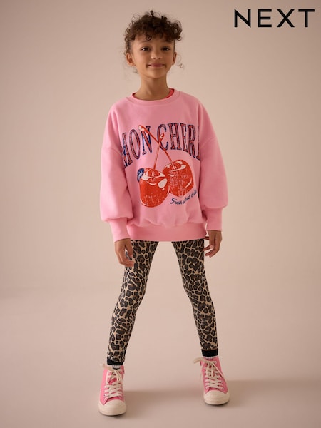 Animal Cherry Sweatshirt and Animal Legging Set (3-16yrs) (E61411) | 865 UAH - 1,112 UAH