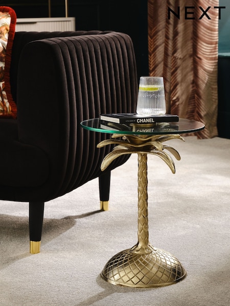 Gold Palm Tree Side Table (E61630) | €245