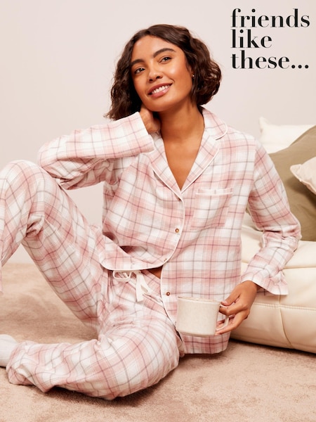 Friends Like These Pink Woven Check Pyjamas (E61658) | €27