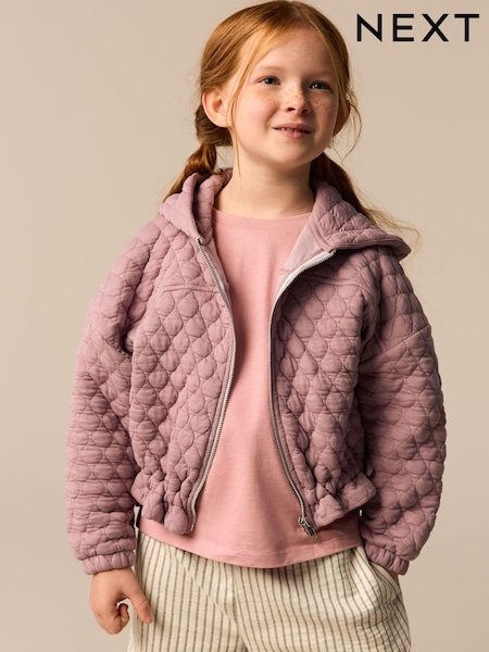 بنفسجي فاتح - Quilted Zip Through Hooded Jacket (3-16yrs) (E61687) | ‏137 ر.س.‏ - ‏173 ر.س.‏