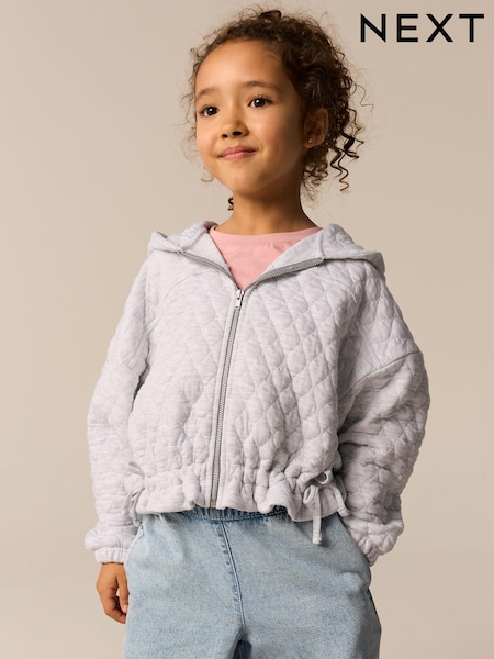 رمادي - Quilted Zip Through Hooded Jacket (3-16yrs) (E61688) | ‏117 د.إ.‏ - ‏ 147‏ د.إ.