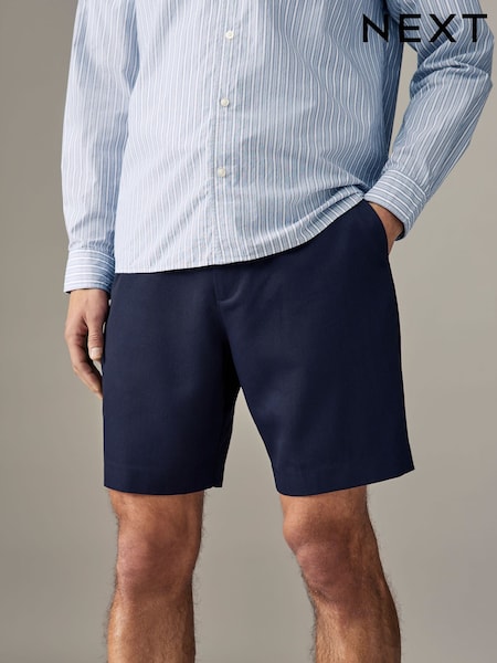 Navy Plain Front Smart Shorts (E61704) | €20