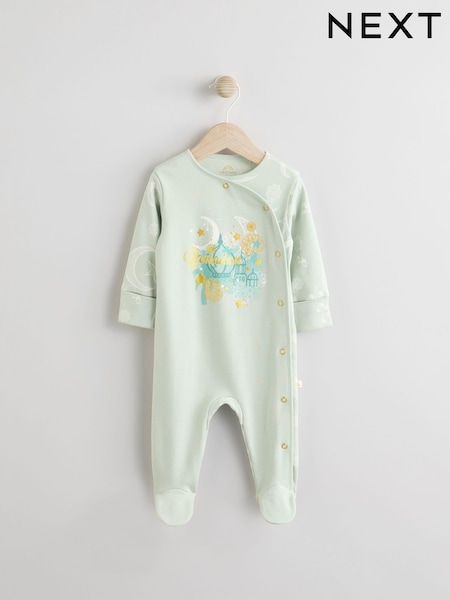 Sage Green 100% Cotton Ramadan Baby Sleepsuit (0mths-2yrs) (E61713) | AED41 - AED46
