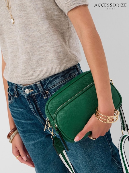 Green - Accessorize Dina Double Zip Cross-body Bag