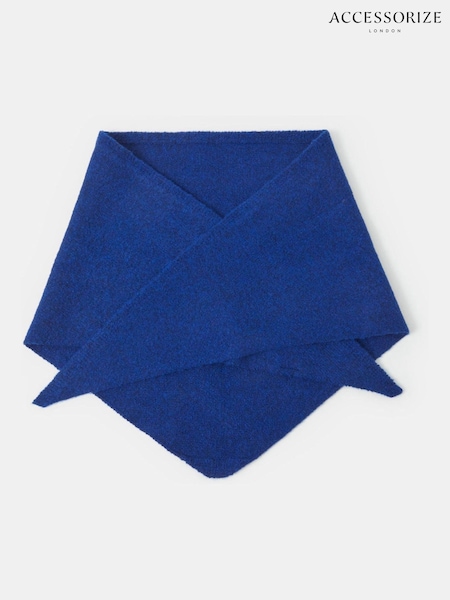 Blue - Accessorize Knitted Triangle Scarf