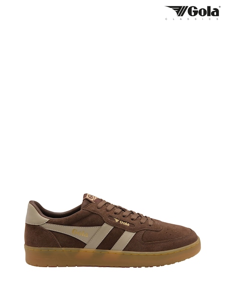 Brown - Regular Gola Hawk Suede 86 Lace-up Trainers