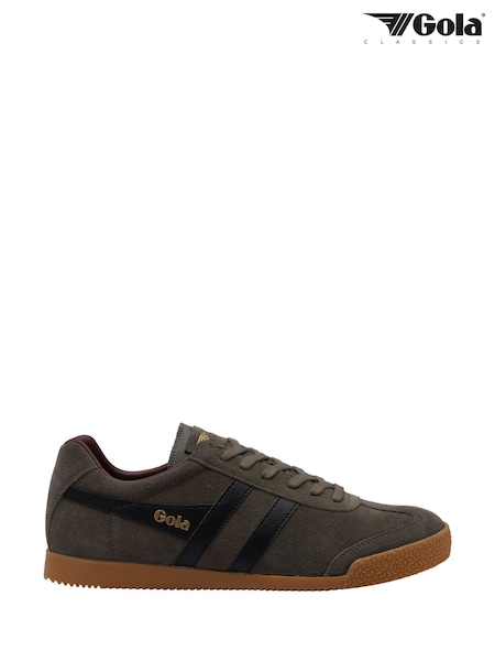 Green - Regular Gola Harrier Suede Lace-up Trainers