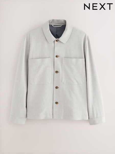 Gri - Striped Twin Pocket Smart Shacket (E61797) | 399 LEI