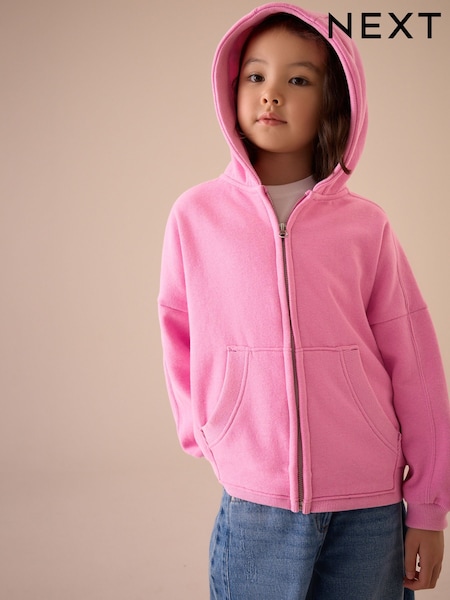 Blush Pink Zip Through Hoodie (3-16yrs) (E61816) | €16 - €22