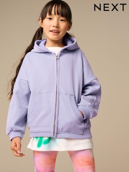 Dusky Purple Zip Through Hoodie (3-16yrs) (E61820) | €16 - €22