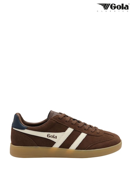 Brown - Regular Gola Viper Suede Lace-up Trainers