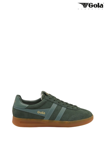 Green - Regular Gola Cyclone Suede Lace-up Trainers