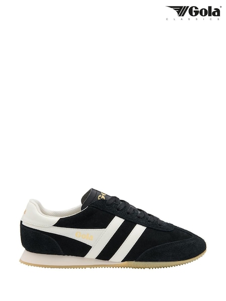 Black - Regular Gola Sprinter Suede Lace-up Trainers