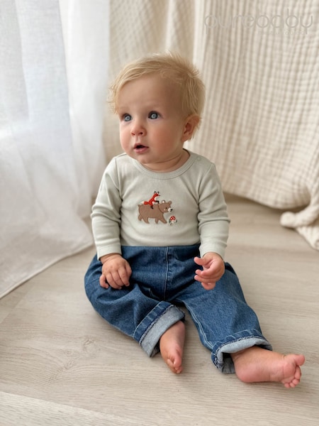 Azul - Purebaby Chambray Denim Slouchy Trousers