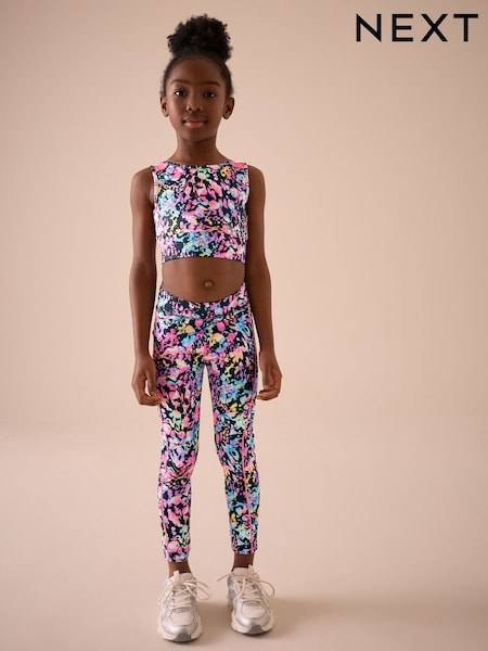 Negru multiplu - Sports Crop Top (5-16yrs) (E61899) | 44 LEI - 70 LEI
