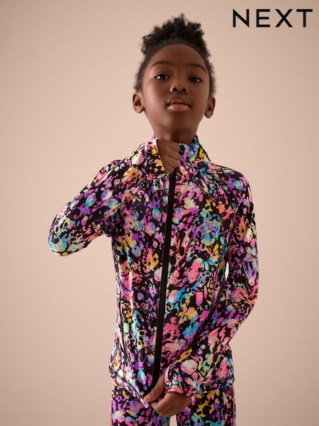 أسود ألوان متعددة - Sports Zip Through Jacket (3-16yrs) (E61902) | ‏78 د.إ.‏ - ‏ 99‏ د.إ.