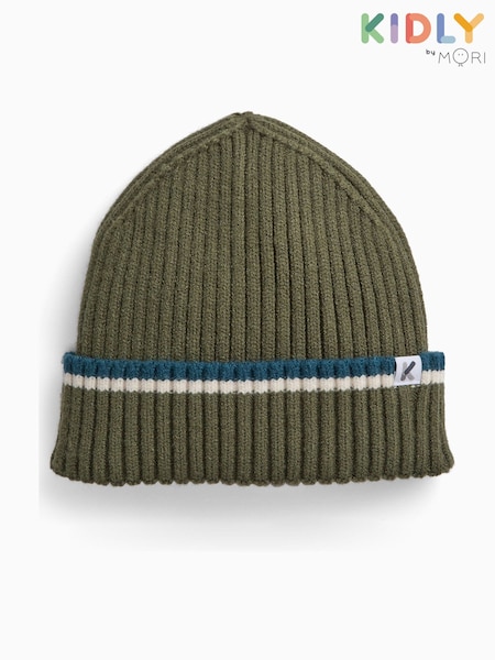 Zaļš - Kidly By Mori Ribbed Beanie Hat