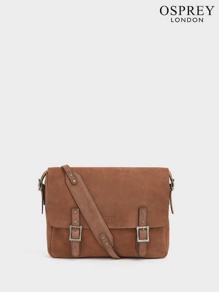 Brown - Regular Osprey London The Clayton Leather Messenger Bag