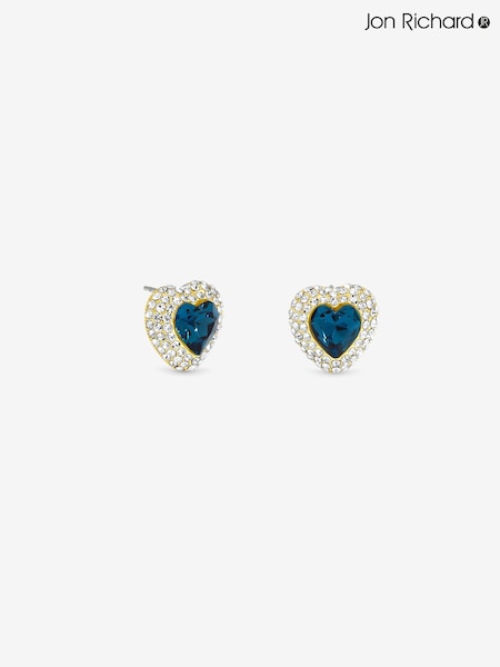Tono dorado - Jon Richard Plated And Sapphire Heart Earrings