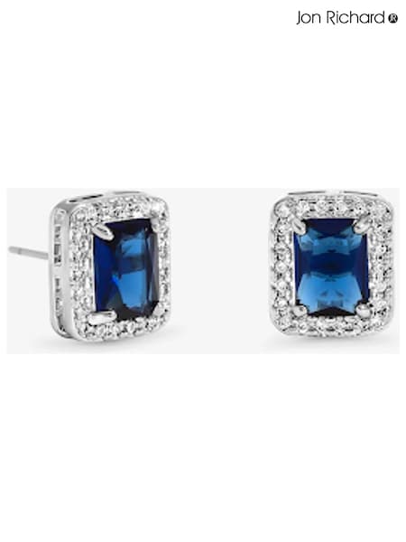 Күміс реңк - Jon Richard Rhodium Plated And Sapphire Perfume Bottle Earrings