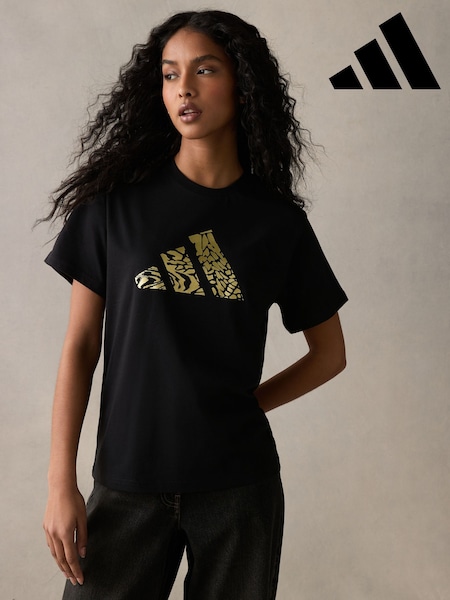 Musta - adidas Tech Metallivärit Graphic 100% Cotton T-paita (E62113) | €36