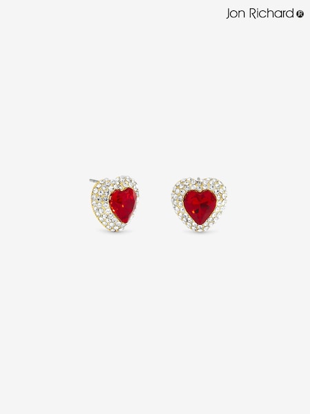 Алтын реңк - Jon Richard And Ruby Heart Earrings